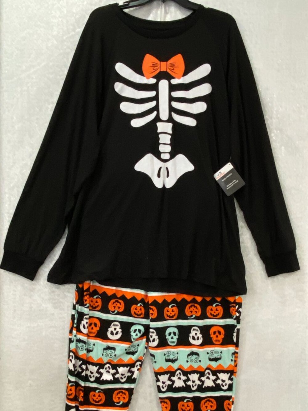 Halloween Pajamas Skeleton Men's 2X 50-52 Long Sleeve Ghost Pumpkin Monster NEW